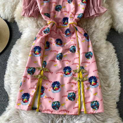 Chinese style women's national fashion improved dress  3295