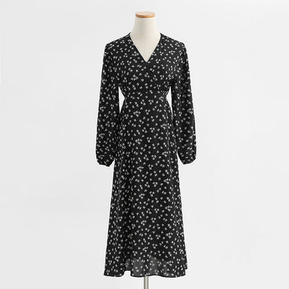 New women's V-neck Chiffon Floral Dress  2229