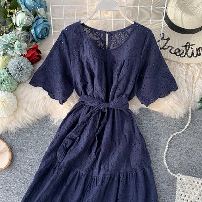 Super fairy sweet skirt waist Ruffle Dress large swing skirt long skirt  3132