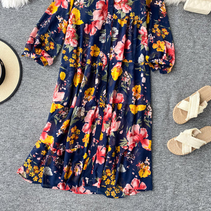 Holiday island beach skirt French print loose large  2878