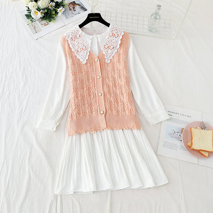 Knitted vest lace doll collar with skirt fairy Sen Department  2263