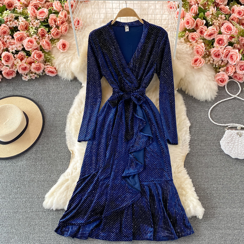 Narrow waist, slim fit, Hip Wrap, fishtail long skirt  3085