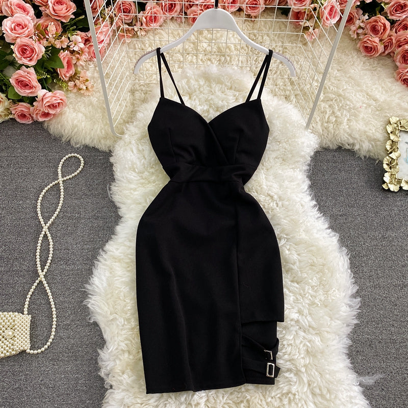 New small suspender low cut dress  2936