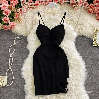 New small suspender low cut dress  2936
