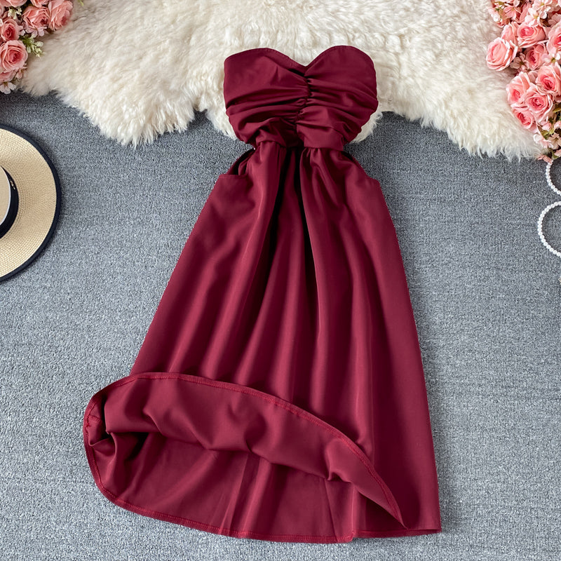 Sexy off shoulder strapless dress  3320