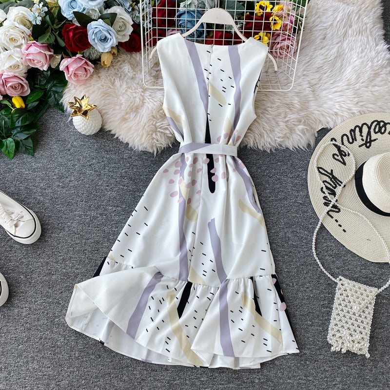 Sweet temperament A-line skirt Ruffle Skirt  3402