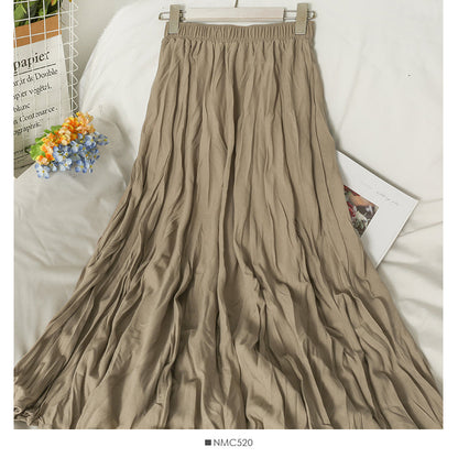 Pleated loose slim high waist pleated skirt  2560