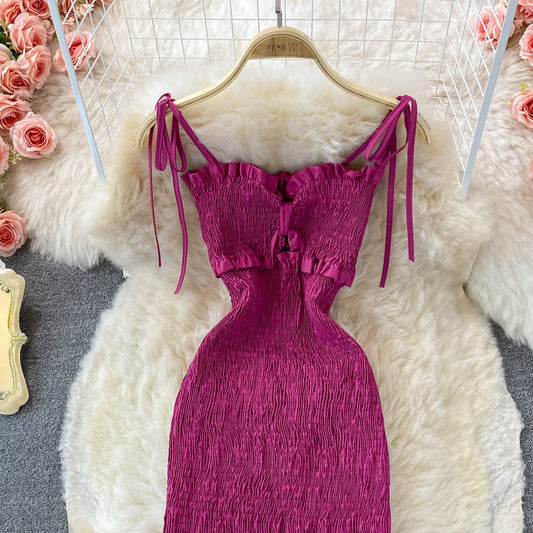 Suspender Hip Wrap fishtail dress female  3254
