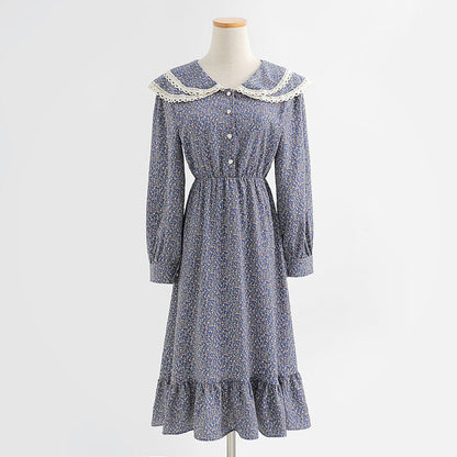 Baby collar age reducing temperament tea break skirt thin skirt  2324