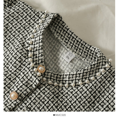 Small short tweed single breasted cardigan small coat  2092