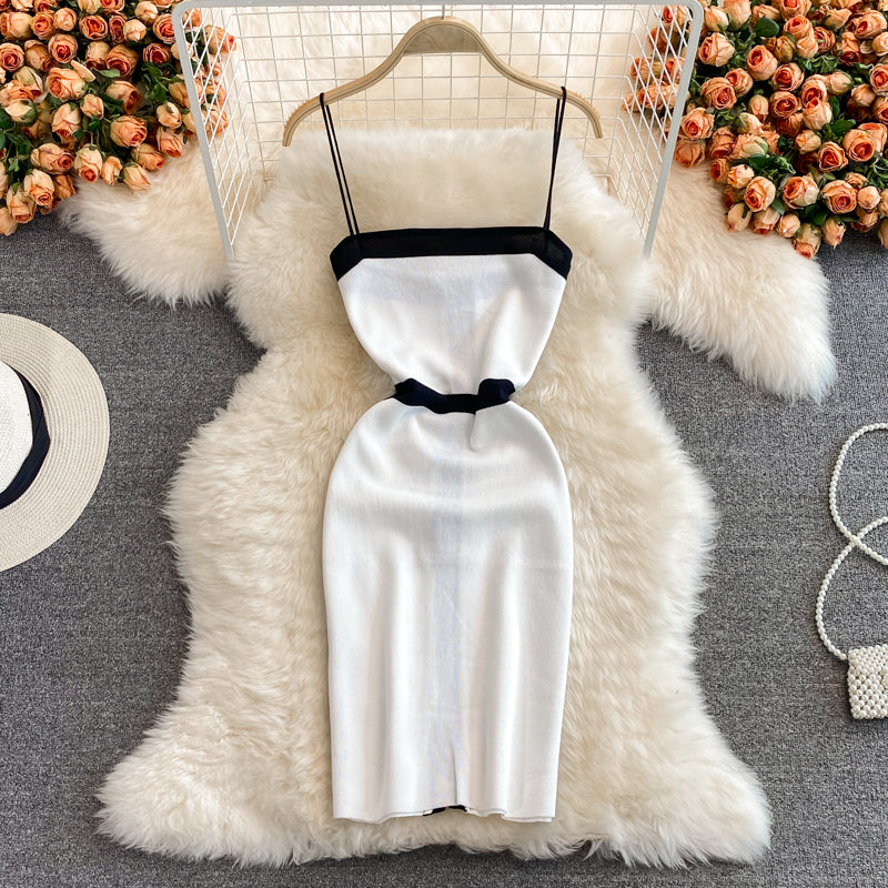 Korean Strapless suspender skirt women's tight elastic knitting  2806