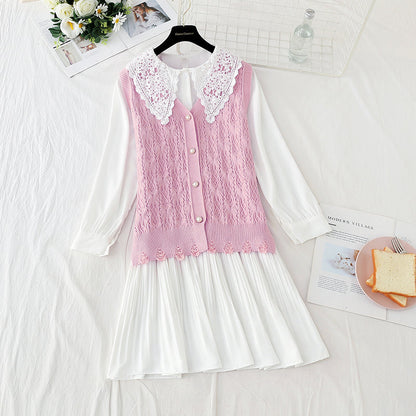 Knitted vest lace doll collar with skirt fairy Sen Department  2263