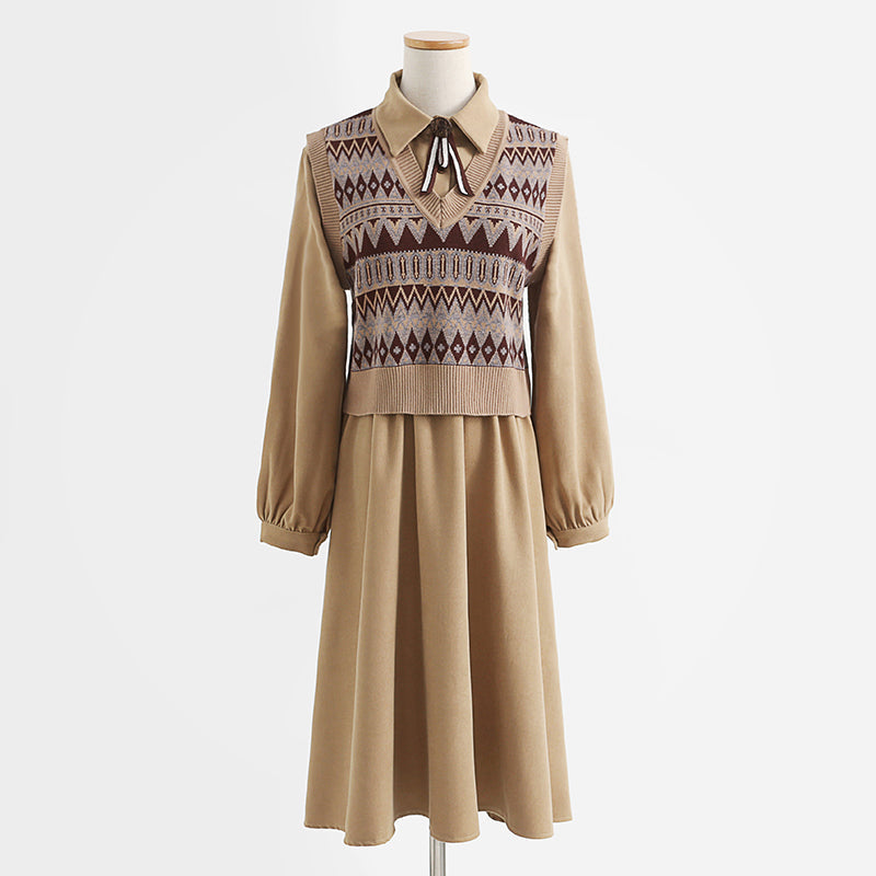 Vest coat corduroy dress  2334