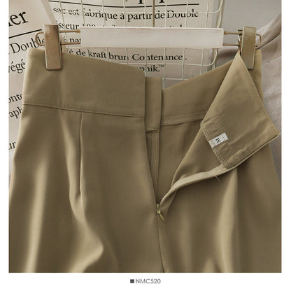 Korean retro waist closed to show thin solid color versatile skirt for women  2659