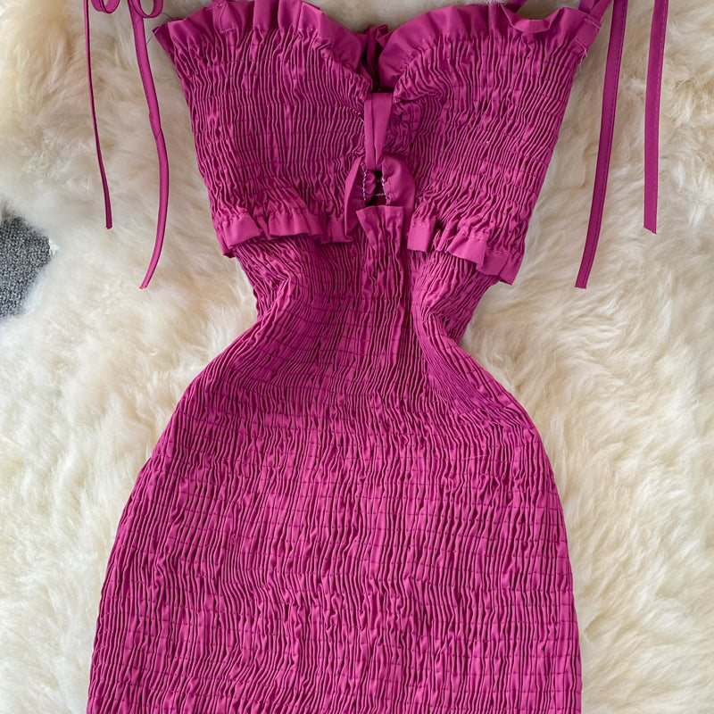 Suspender Hip Wrap fishtail dress female  3254