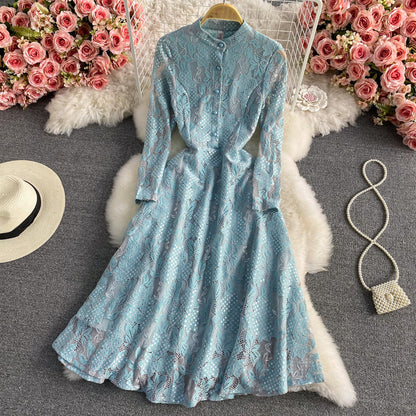 French Crochet cut out lace dress  3435
