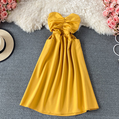 Sexy off shoulder strapless dress  3320