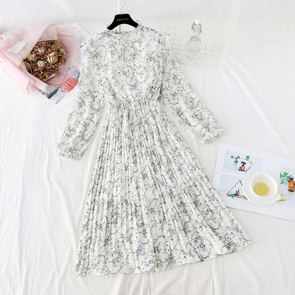 The new women's floral dress shows thin temperament at the waist  2246