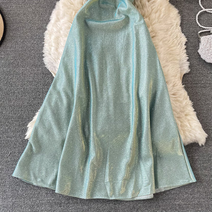 Sexy slim suspender dress starry dress  2897