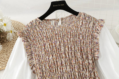 New female floral dress design sense of minority tea break skirt Kikyo early autumn  2414