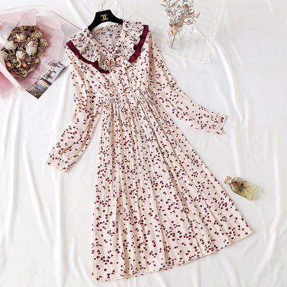 Vintage Floral Chiffon Dress  2193