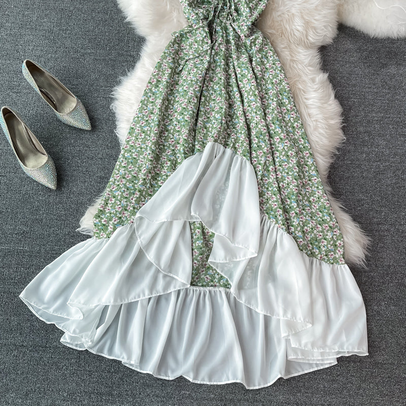 Gentle wind, first love, ruffle edge, waist closed, large skirt  3056