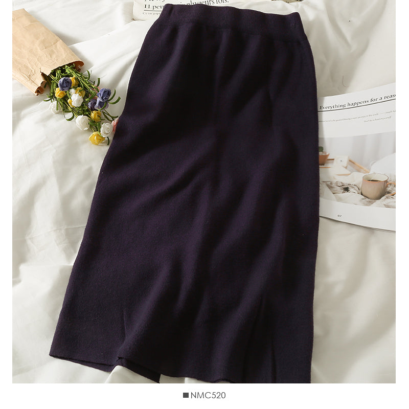 Slim medium length split Hip Wrap Skirt  2505