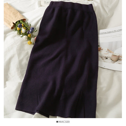 Slim medium length split Hip Wrap Skirt  2505