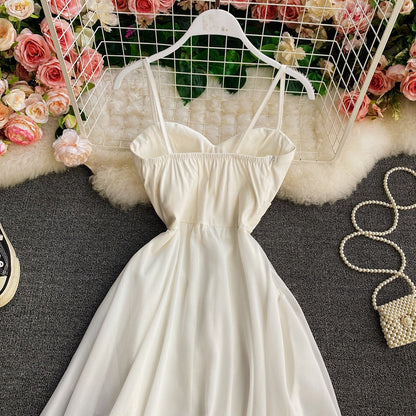 High waist irregular strapless dress  2719