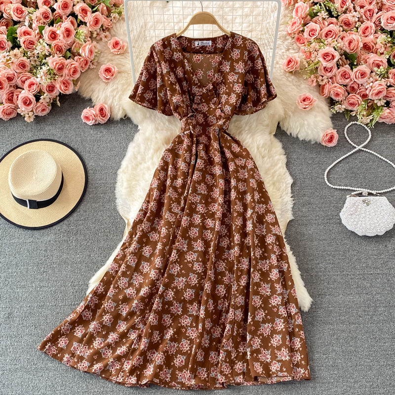 Retro waist, slim temperament, elegant long skirt  3073
