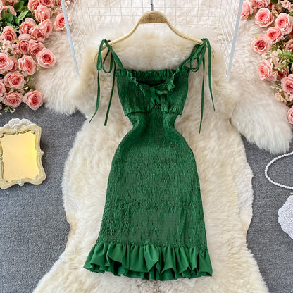 Suspender Hip Wrap fishtail dress female  3254