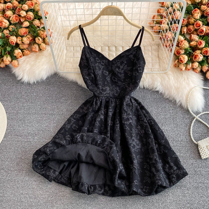 White jacquard suspender dress  2761