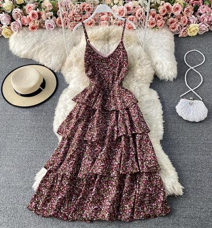 Cute A line floral dress  815