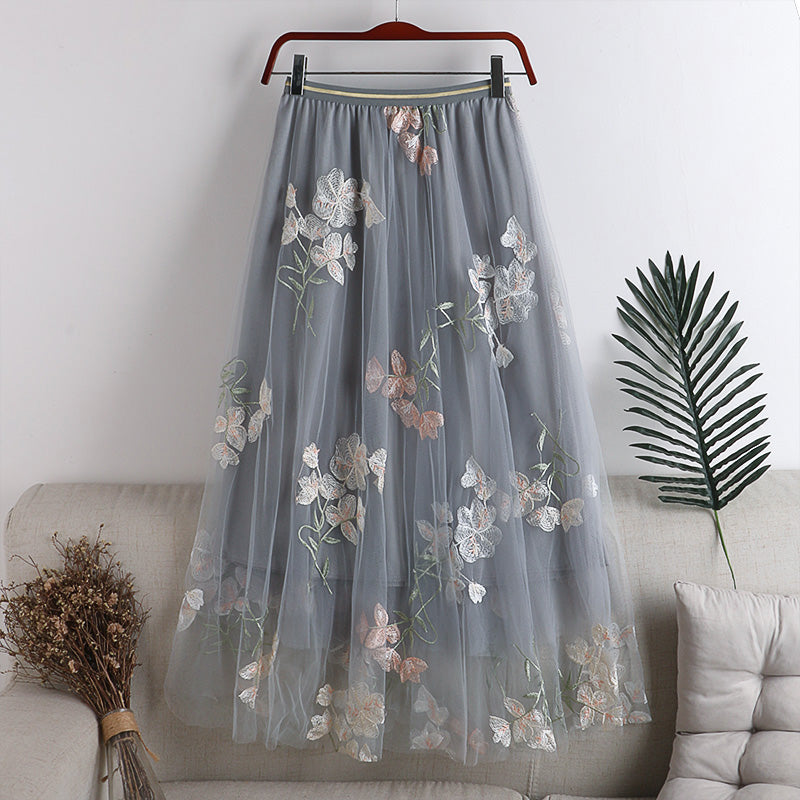 Cute A line tulle lace A line skirt  3450