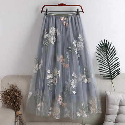 Cute A line tulle lace A line skirt  3450