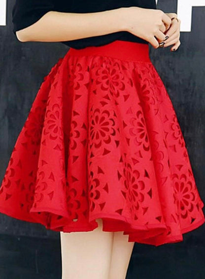 Cute A line skirt red/black skirt  3506