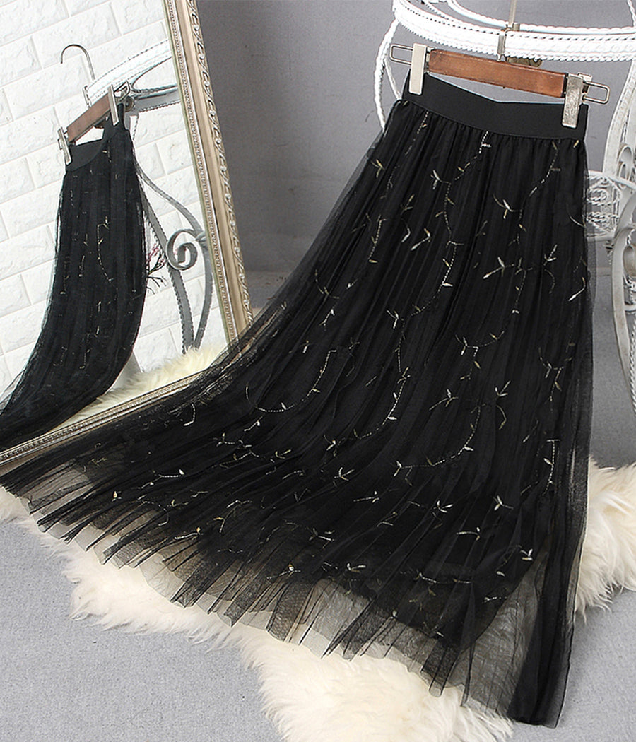 Cute applique tulle skirt  3512