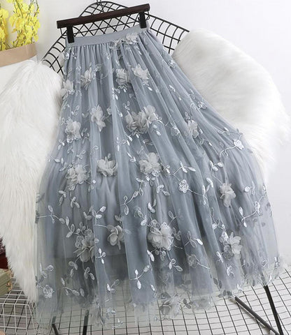 Cute A line tulle short skirt  3455