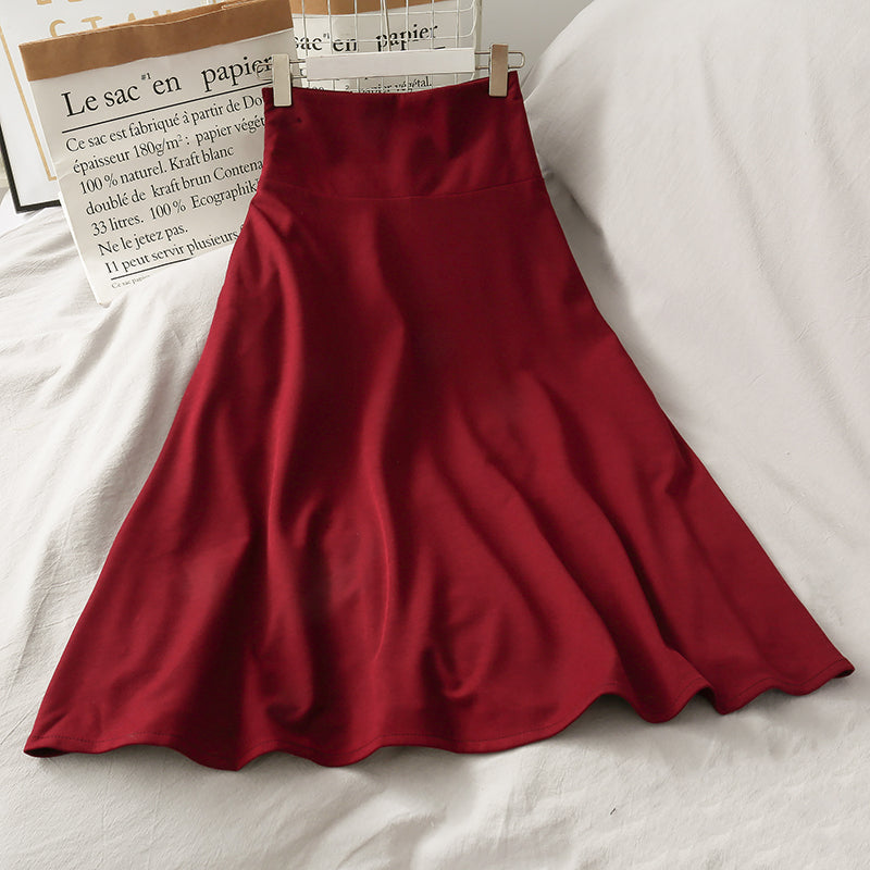 Cute A line lace-up skirt  3444