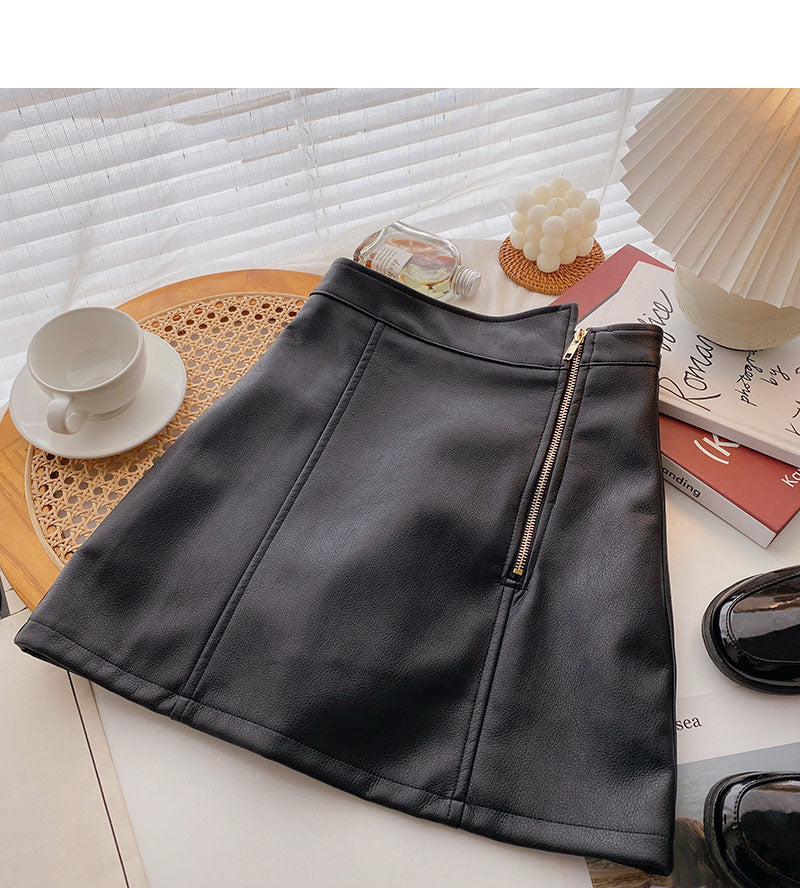 Korean irregular design zipper Hip Wrap Skirt  5537