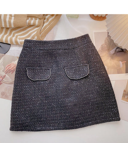 French retro Sequin slim High Waist Hip Wrap Skirt  5551