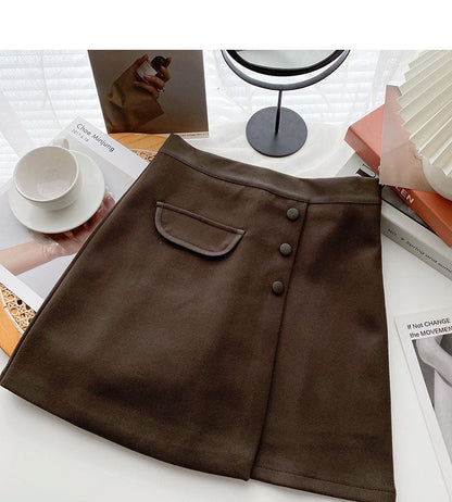 New Korean style personalized thin split high waist skirt  5544