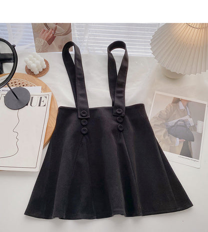 Woolen skirt high waist A-line umbrella skirt 5376