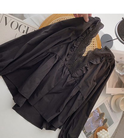 New top women's Korean design French doll shirt  6275