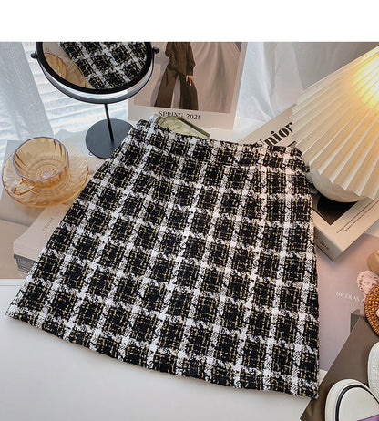 Korean version of high waist A-shaped skirt with thin and age reducing  5642