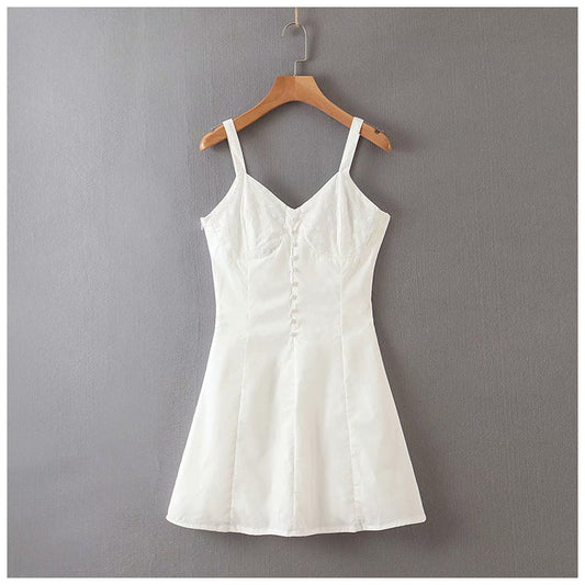 Sexy girl suspender skirt small man Strapless slim dress  7066