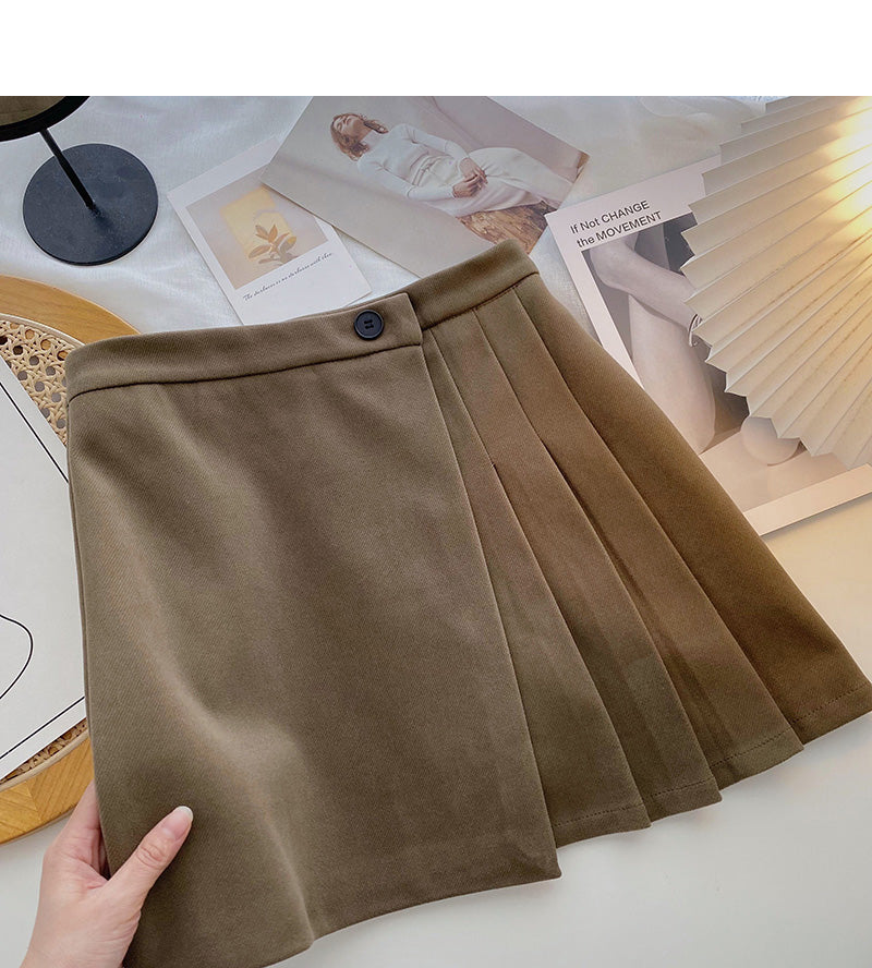 Slim high waist pleated skirt to prevent light loss  5470