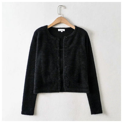 Aging sweet simple button solid color sweater cardigan  7210