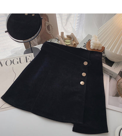 Girls' Pink tweed skirt women's A-line short skirt fashion  5586