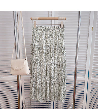 Design feeling gentle and slim high waist A-shaped skirt  5813